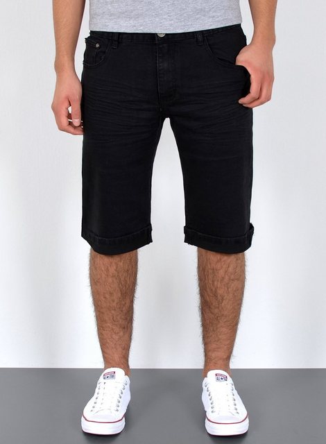 ESRA Jeansshorts Herren kurze Jeanshose mit Stretch Jeans Shorts Hose Herren Jeans Shorts Sommerhose kurze Jeans Herren Capri Jeans Stretch