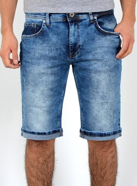 ESRA Jeansshorts Herren kurze Jeanshose mit Stretch Jeans Shorts Hose Herren Jeans Shorts Sommerhose kurze Jeans Herren Capri Jeans Stretch