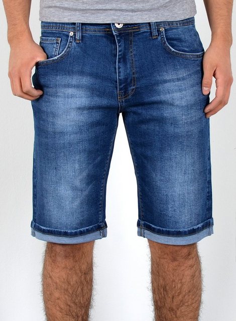 ESRA Jeansshorts Herren kurze Jeanshose mit Stretch Jeans Shorts Hose Herren Jeans Shorts Sommerhose kurze Jeans Herren Capri Jeans Stretch