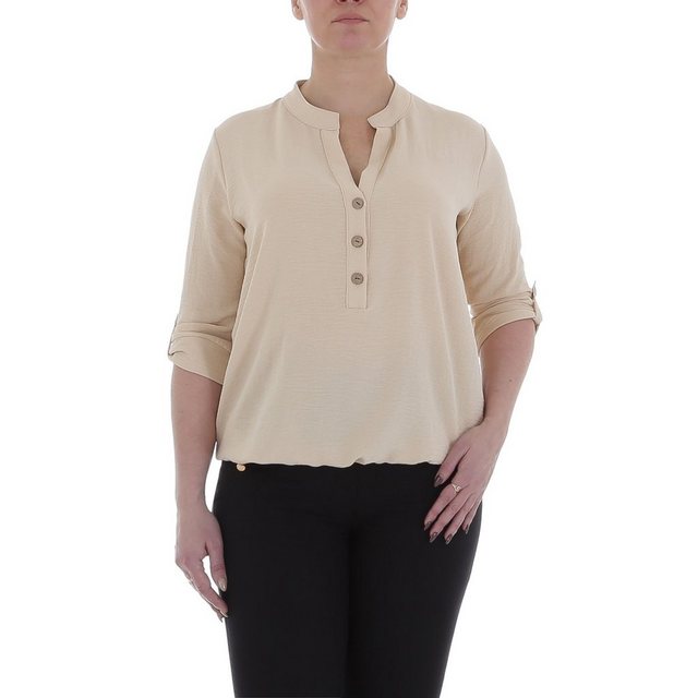 Ital-Design Crinklebluse Damen Elegant (85915890) Bluse in Beige