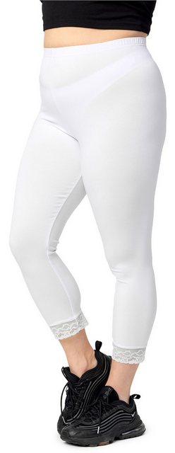 Merry Style Leggings Große Größen Damen 3/4 Länge mit Spitze aus Viskose MS10-452 (1-tlg)