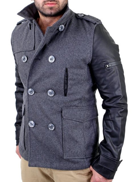 RedBridge Winterjacke Redbridge Mantel Herren Material-Mix Jacke Kurz- Mantel RB-41485 warme Jacke Kurzmantel