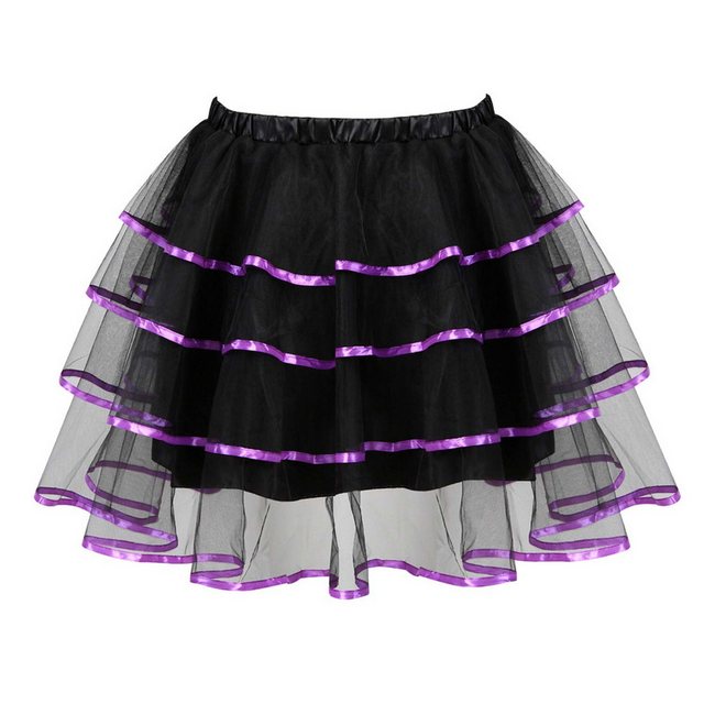 Refttenw Tüllrock Tutu-Rock Damen Kurz Retro Rock Knielang Tüllrock Tutu Kleid Lang-50cm