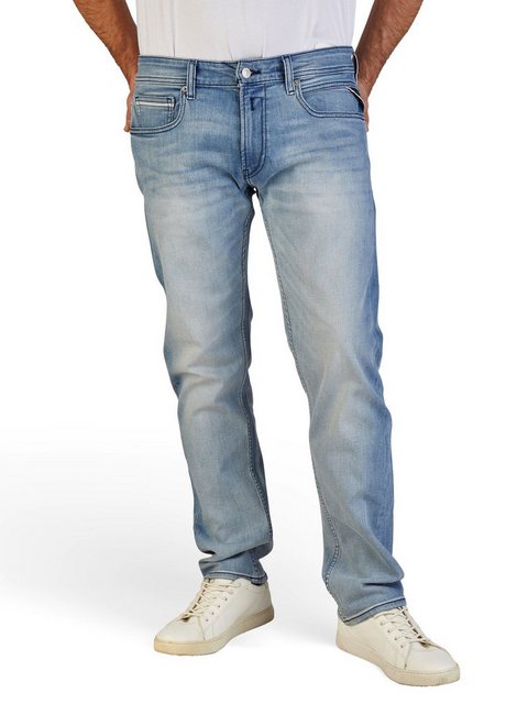 Replay Straight-Jeans Herren Jeanshose Grover Denim Hose mit Stretch