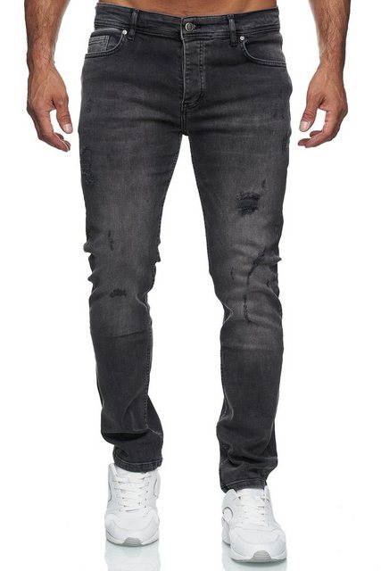 Reslad Destroyed-Jeans Reslad Jeans Herren Destroyed Slim Fit Herren-Hose Jeanshose Männer Destroyed Look Stretch Slim Fit Jeans