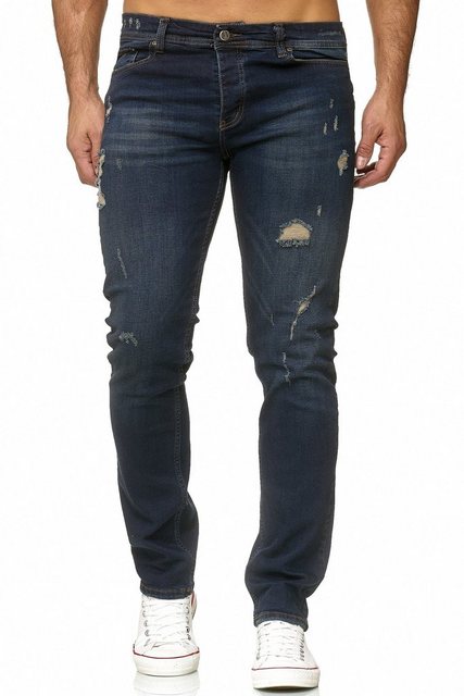 Reslad Destroyed-Jeans Reslad Jeans Herren Destroyed Slim Fit Herren-Hose Jeanshose Männer Destroyed Look Stretch Slim Fit Jeans