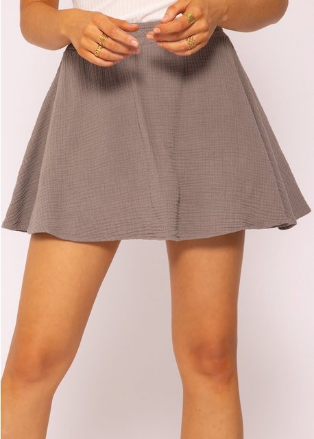 SASSYCLASSY Hosenrock Skort Mini Rock Damen aus Musselin 100 % Baumwolle (Musselin), atmungsaktiv, sehr leicht, Made in Italy