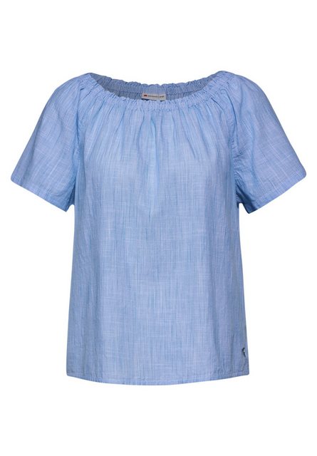 STREET ONE Kurzarmbluse - Damen Sommerbluse mit Kurzarm - Bluse - Chambray Bluse