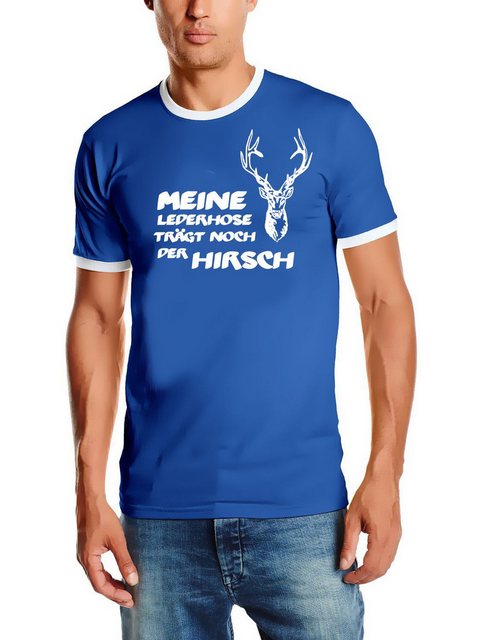 coole-fun-t-shirts Print-Shirt Meine Lederhose trägt noch der Hirsch ! T-Shirt Herren Oktoberfest