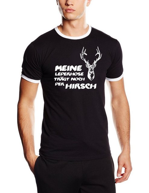 coole-fun-t-shirts Print-Shirt Meine Lederhose trägt noch der Hirsch ! T-Shirt Herren Oktoberfest