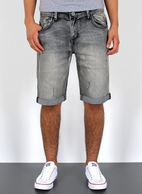 ESRA Jeansshorts Herren Sommerhose Jeans Shorts Herren Jeans-Shorts Stretch kurze Hose Jeans-Shorts Herren kurze Jeans Herren Sommer Hose Jeans Shorts