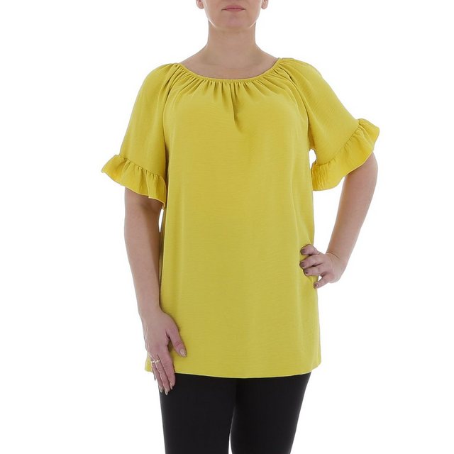 Ital-Design Kurzarmbluse Damen Elegant (85915850) Bluse in Gelb