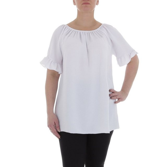 Ital-Design Kurzarmbluse Damen Elegant (85915851) Bluse in Weiß