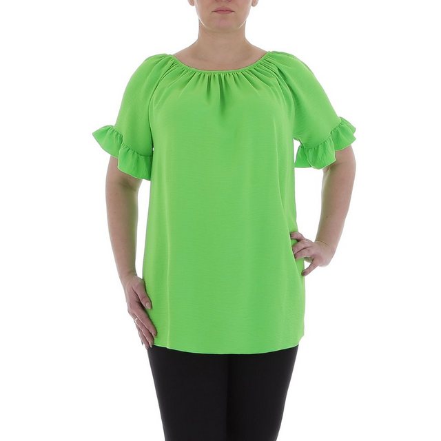 Ital-Design Kurzarmbluse Damen Elegant (85915854) Bluse in Grün