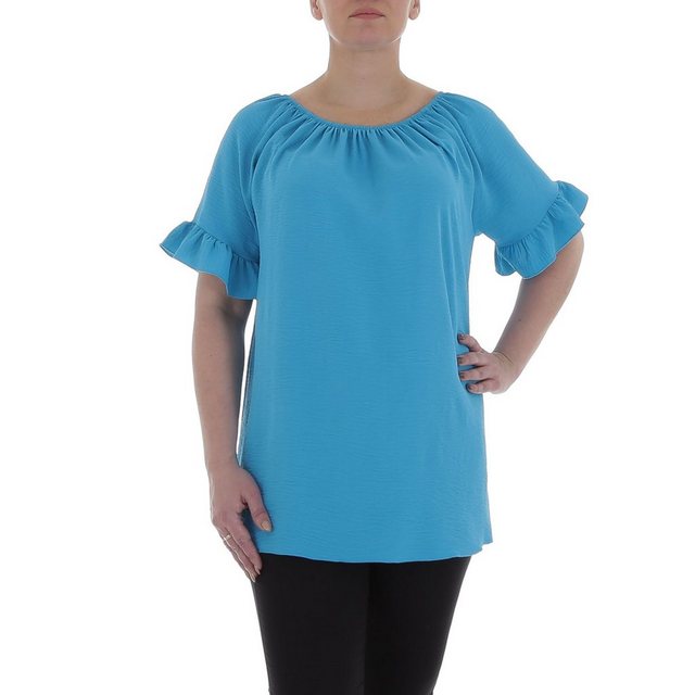 Ital-Design Kurzarmbluse Damen Elegant (85915857) Bluse in Blau