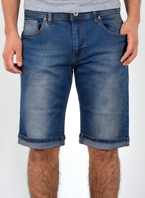 ESRA Jeansshorts Herren kurze Jeanshose mit Stretch Jeans Shorts Hose Herren Jeans Shorts Sommerhose kurze Jeans Herren Capri Jeans Stretch