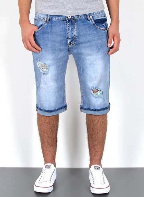 ESRA Jeansshorts Herren kurze Jeanshose mit Stretch Jeans Shorts Hose Herren Jeans Shorts Sommerhose kurze Jeans Herren Capri Jeans Stretch