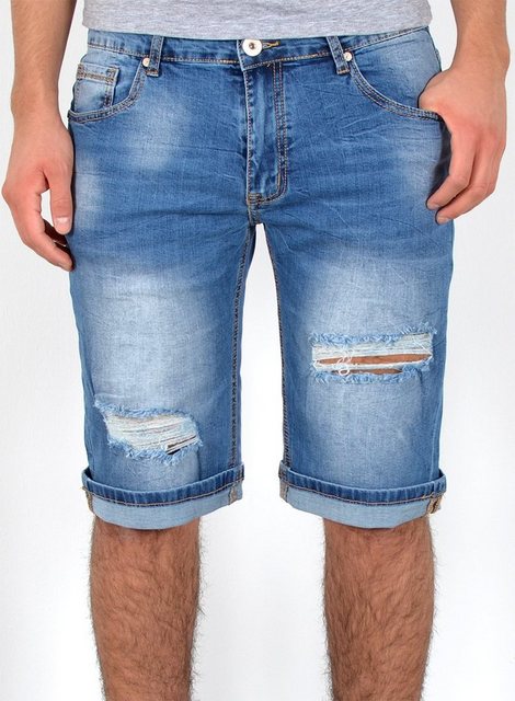 ESRA Jeansshorts Herren kurze Jeanshose mit Stretch Jeans Shorts Hose Herren Jeans Shorts Sommerhose kurze Jeans Herren Capri Jeans Stretch